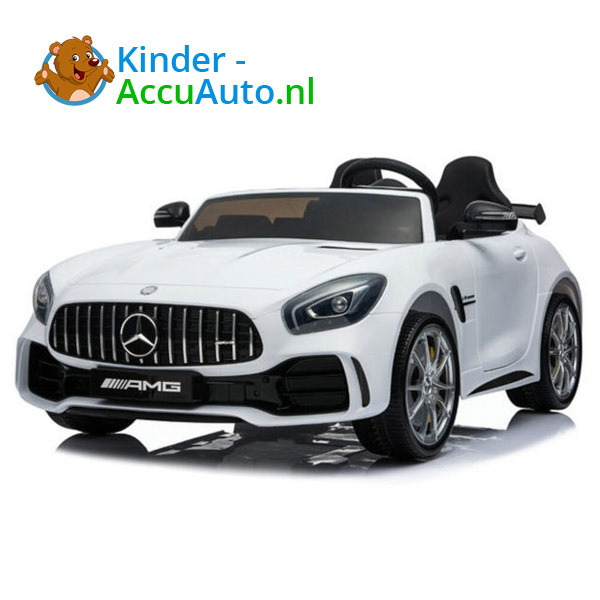 Elektrische-Kinderauto-Mercedes-GTR-AMG-2zit-Wit-1-1 Mercedes GTR AMG kinderauto wit 2 persoons 1