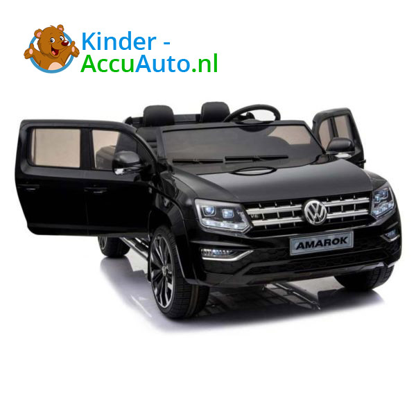 Elektrische-Kinderauto-Volkswagen-Amarok-Zwart-1-2 Volkswagen Amarok 12V Zwart Kinderauto 1