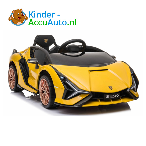 Lamborghini-SIAN-Geel-Kinderauto-1 Lamborghini SIAN geel kinderauto 1
