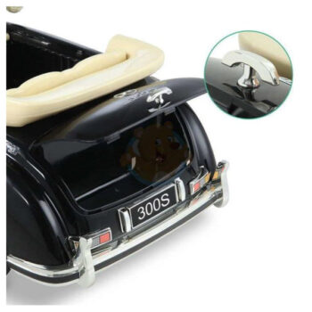 Mercedes 300S Metallic Zwart Kinderauto Oldtimer - Afbeelding 14