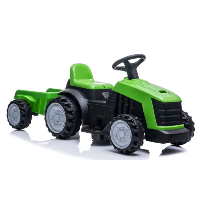 Tractor-trailer-kinderauto-V6-1 Elektrische Tractor 6V Groen 1