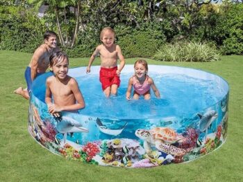 Groot opzetzwembad met onderwaterprint 3