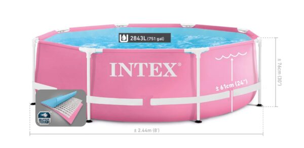 Intex Pink Metal Frame zwembad 244 x 76 cm 7