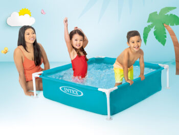 Kinderzwembad met frame-Blauw 3