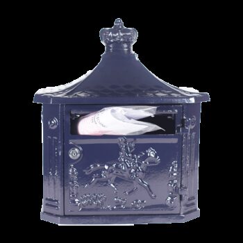 Klassieke brievenbus blauw 3