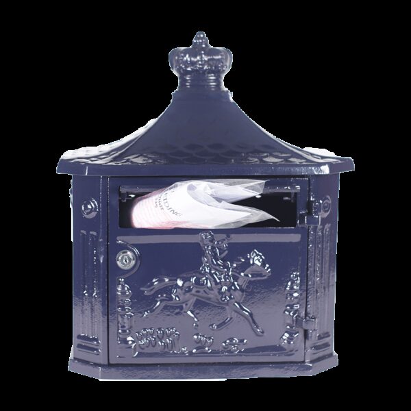 Klassieke brievenbus blauw 3